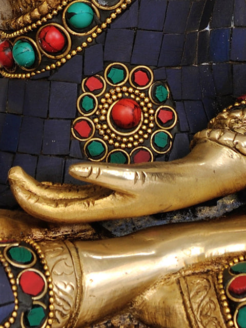 11" Tibetan Buddhist God Medicine Buddha Brass Statue | Handmade | Made in India