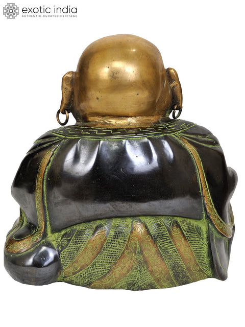 9" Laughing Buddha In Brass | Handmade | Made In India