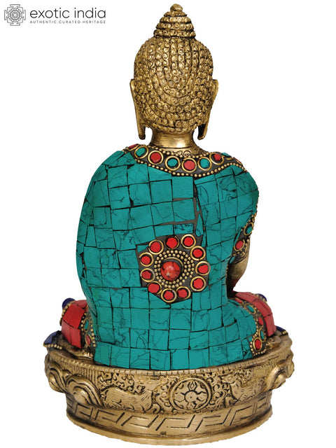 7" Lord Buddha in the Bhumisparsha Mudra In Brass | Handmade | Made In India