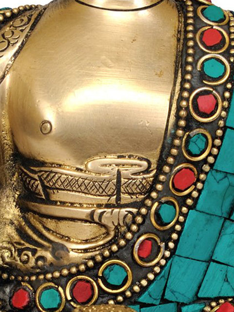 7" Lord Buddha in the Bhumisparsha Mudra In Brass | Handmade | Made In India