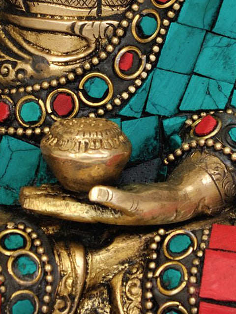 7" Lord Buddha in the Bhumisparsha Mudra In Brass | Handmade | Made In India