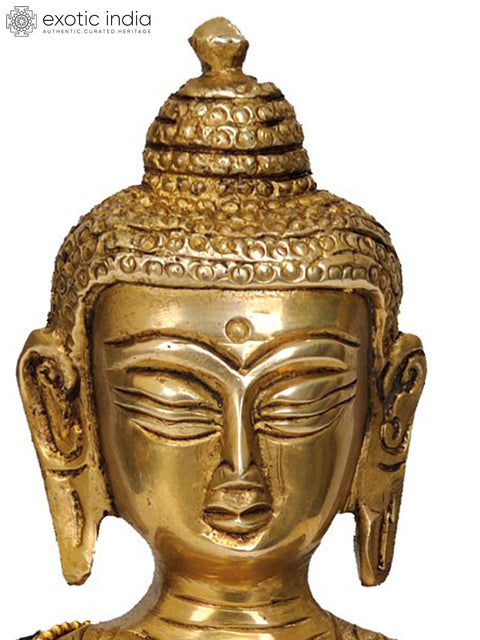 8" Tibetan Buddhist God Lapis Buddha of Healing In Brass | Handmade | Made In India