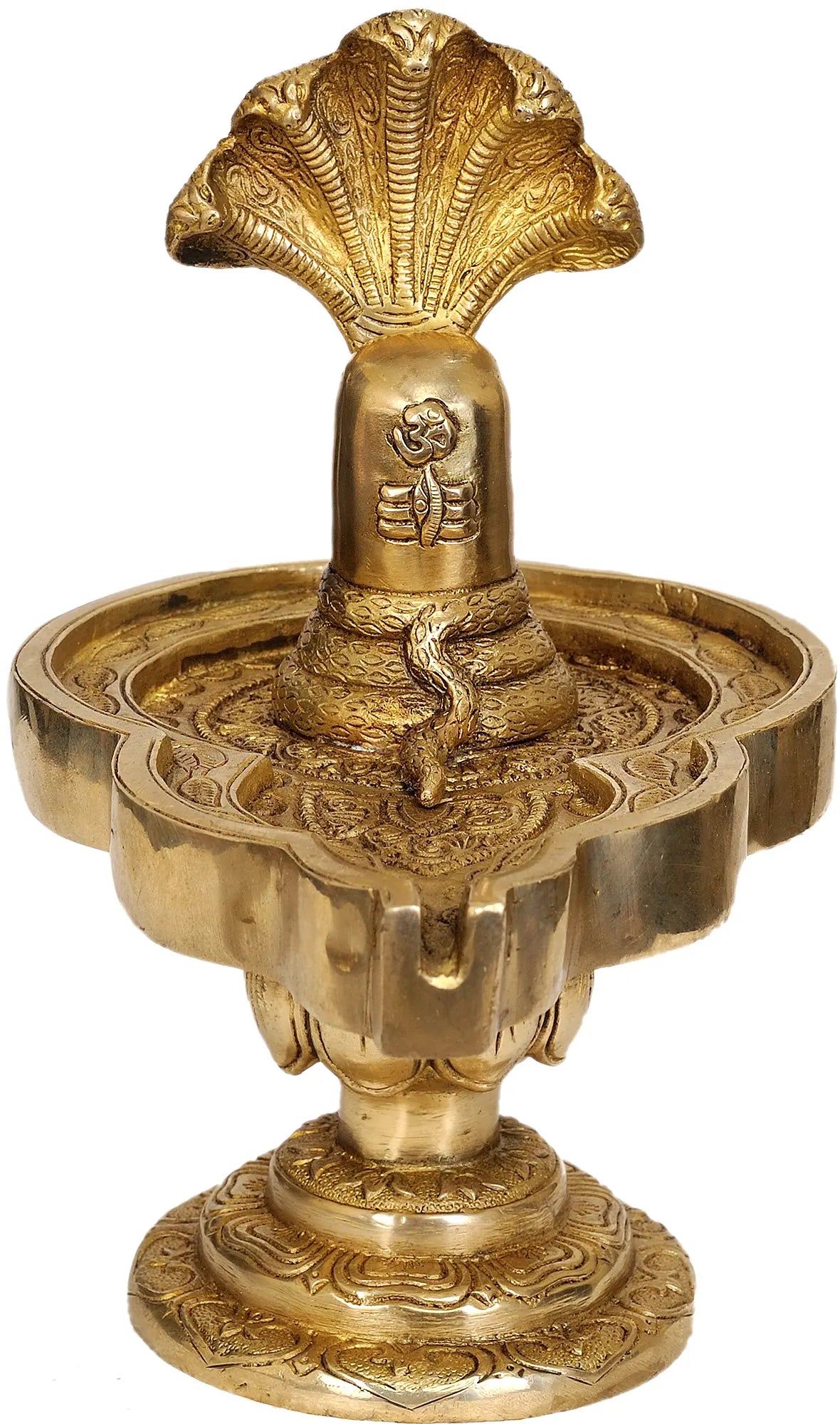 9" Shiva Linga In Brass | Handmade | Made In India