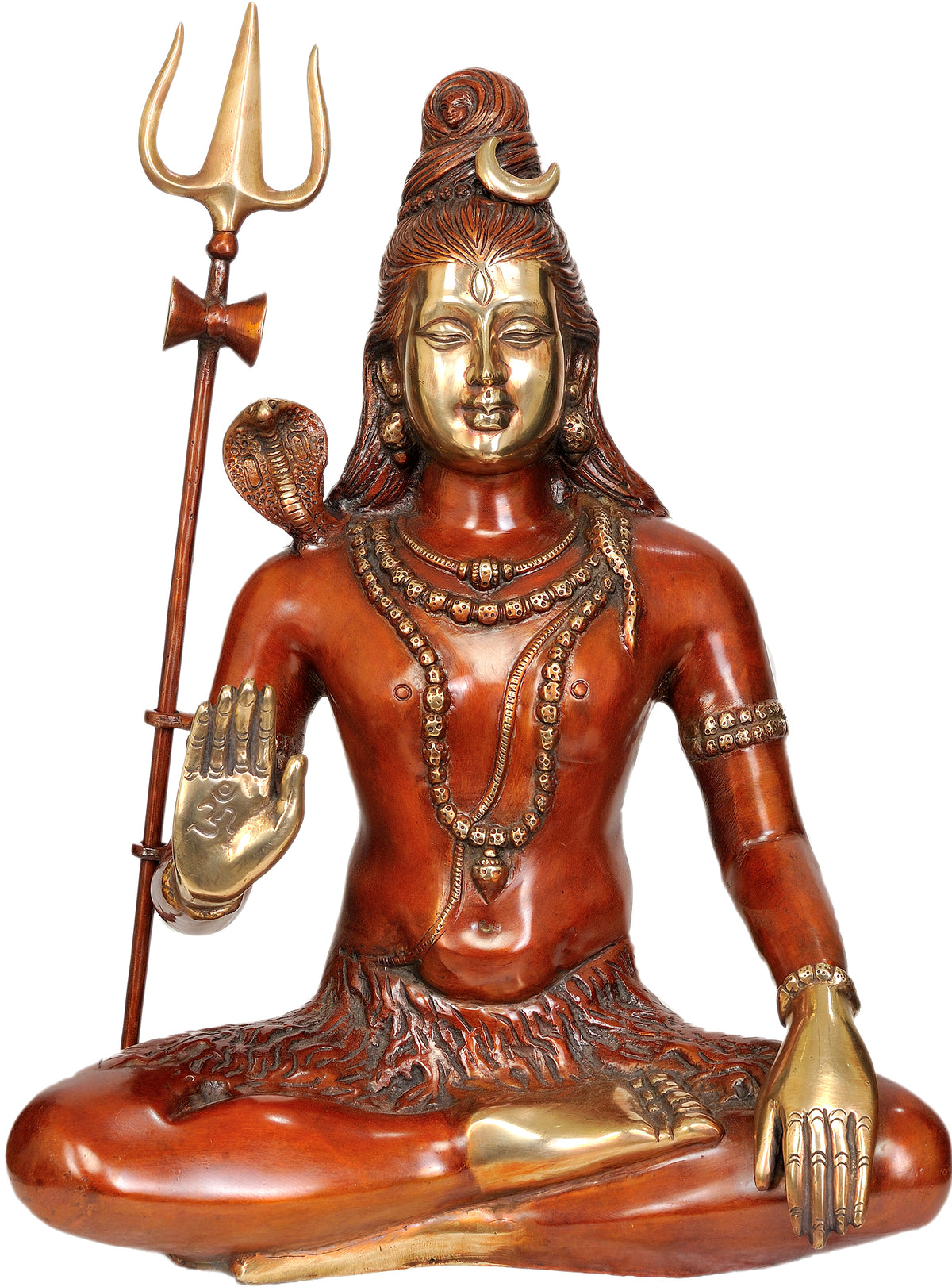 19" Bhagawan Shiva Brass Statue Handmade for Pooja