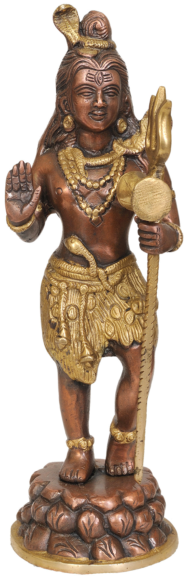 12" Standing Shiva Brass Statue Handmade