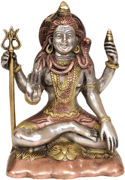 6" Bhagawan Shiva Handmade Brass Statue for Pooja