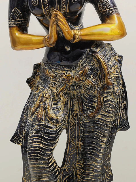 28" Namaste (Welcome) Lady In Brass