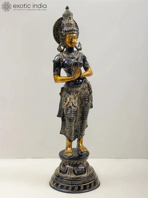 28" Namaste (Welcome) Lady In Brass