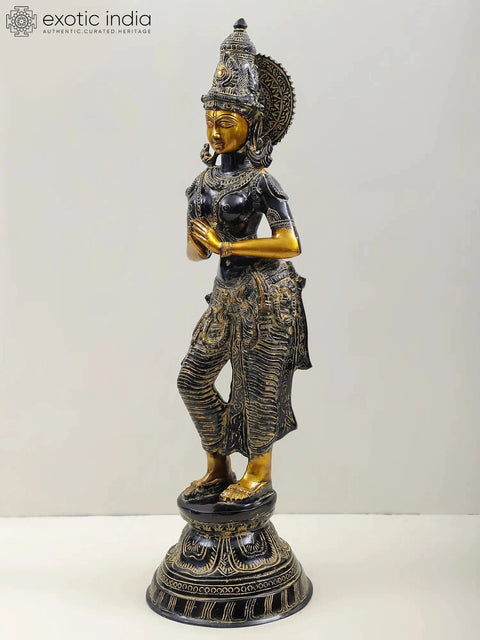 28" Namaste (Welcome) Lady In Brass