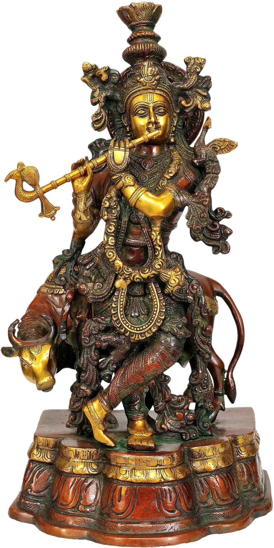 22" Gopala Krishna Handmade Brass Statue