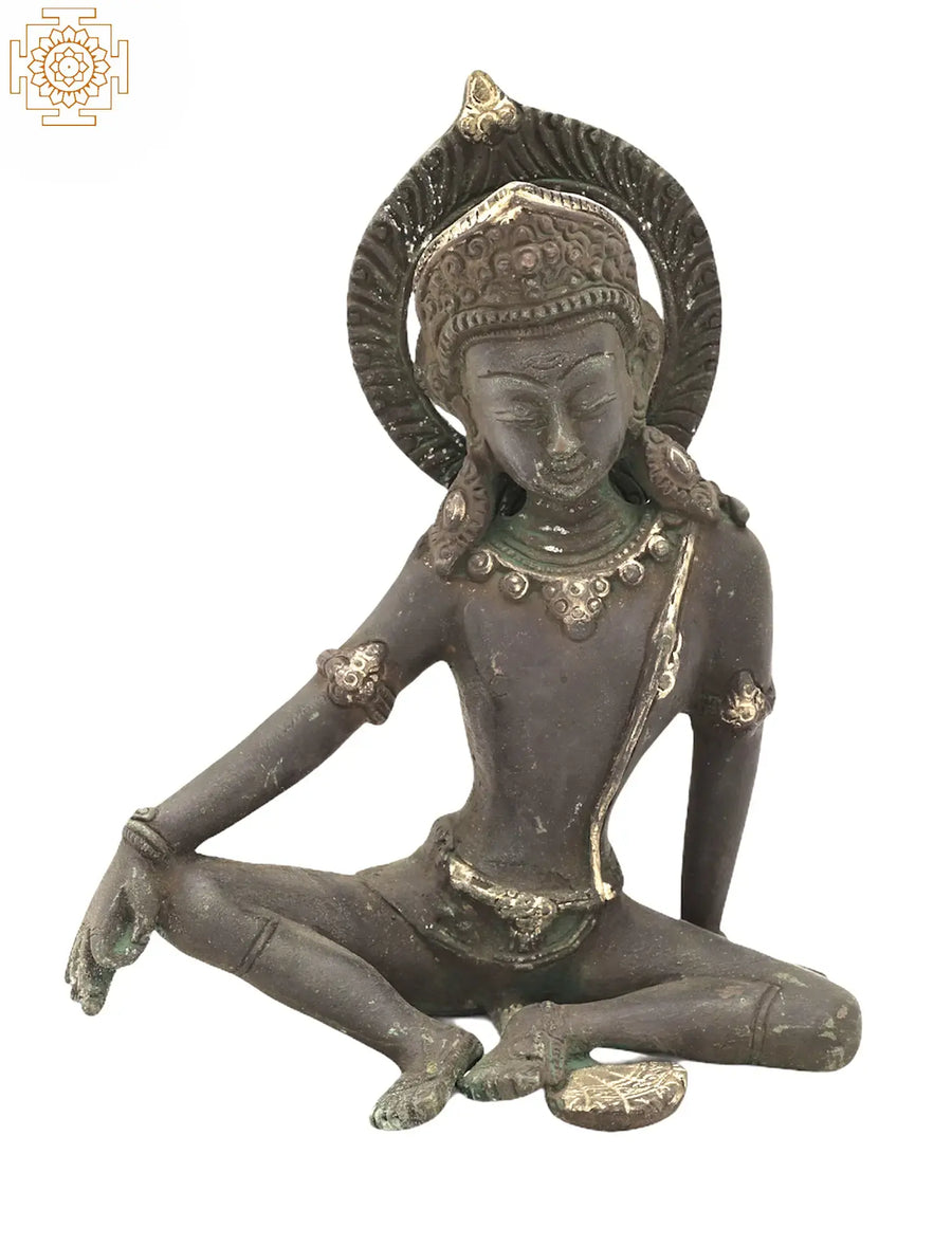 7" Lord Indra Brass Statue for Home Pooja