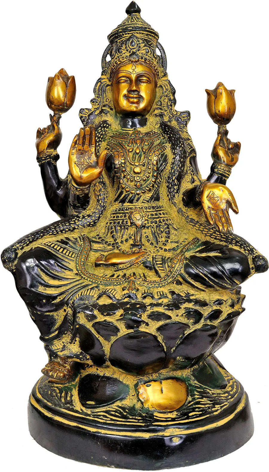 23" Goddess Lakshmi Handmade Brass Statue for Pooja