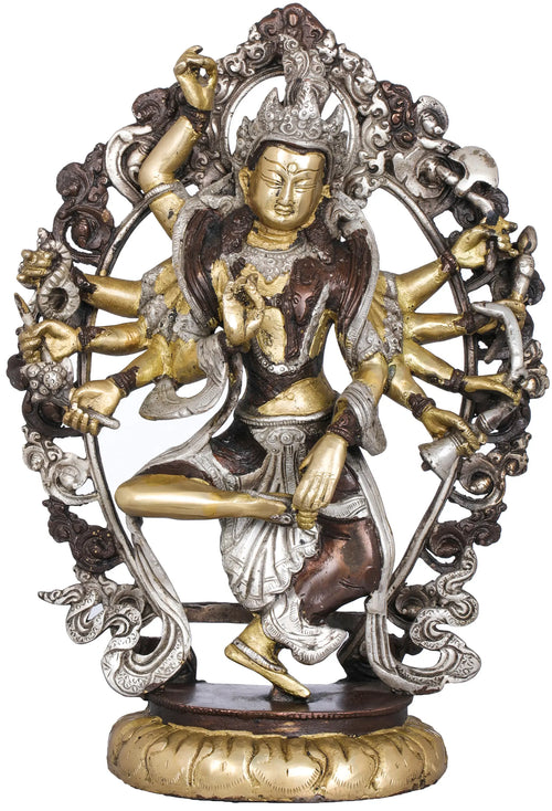 12" Shiva Tandava Handmade Brass Statue