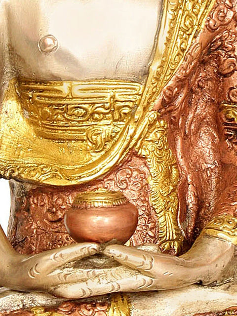 13" Lord Buddha in Dhyana Mudra In Brass | Handmade | Made In India