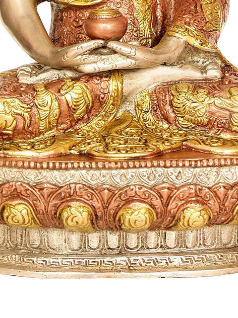 13" Lord Buddha in Dhyana Mudra In Brass | Handmade | Made In India