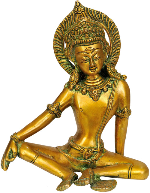 7" Vedic God Indra Handmade Brass Statue