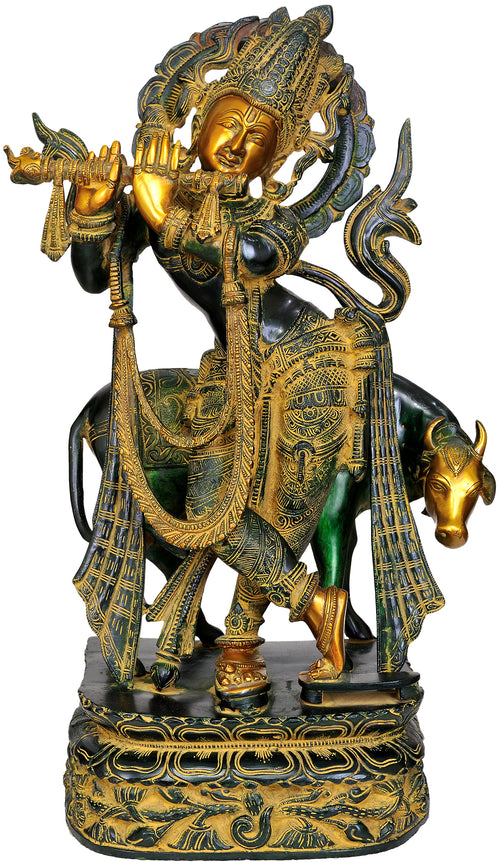 22" Gopala Krishna Brass Statue Handmade