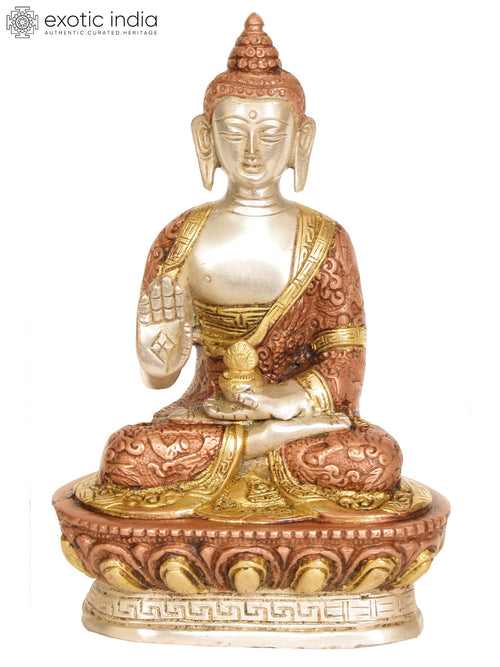 7" Blessing Buddha Handmade Brass Statue