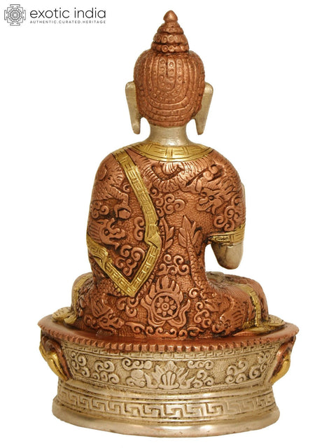 7" Blessing Buddha Brass Statue | Handmade | Made in India