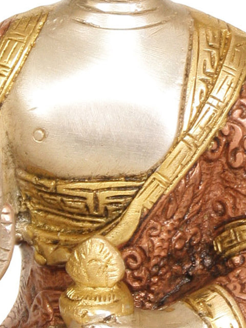 7" Blessing Buddha Brass Statue | Handmade | Made in India