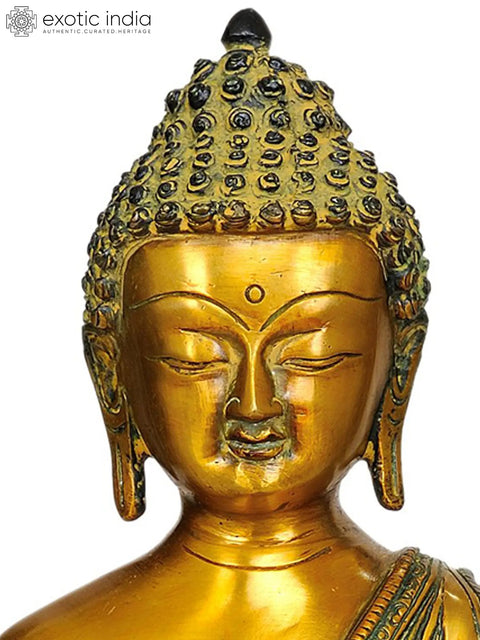 12" Blessing Buddha with Dorje In Brass | Handmade | Made In India