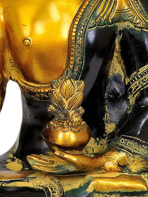 12" Blessing Buddha with Dorje In Brass | Handmade | Made In India