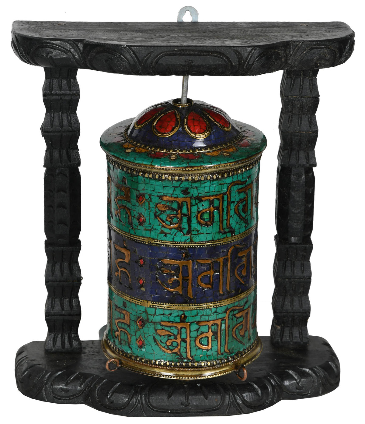 Prayer Wheel from Nepal - Tibetan Buddhist Brass Statue