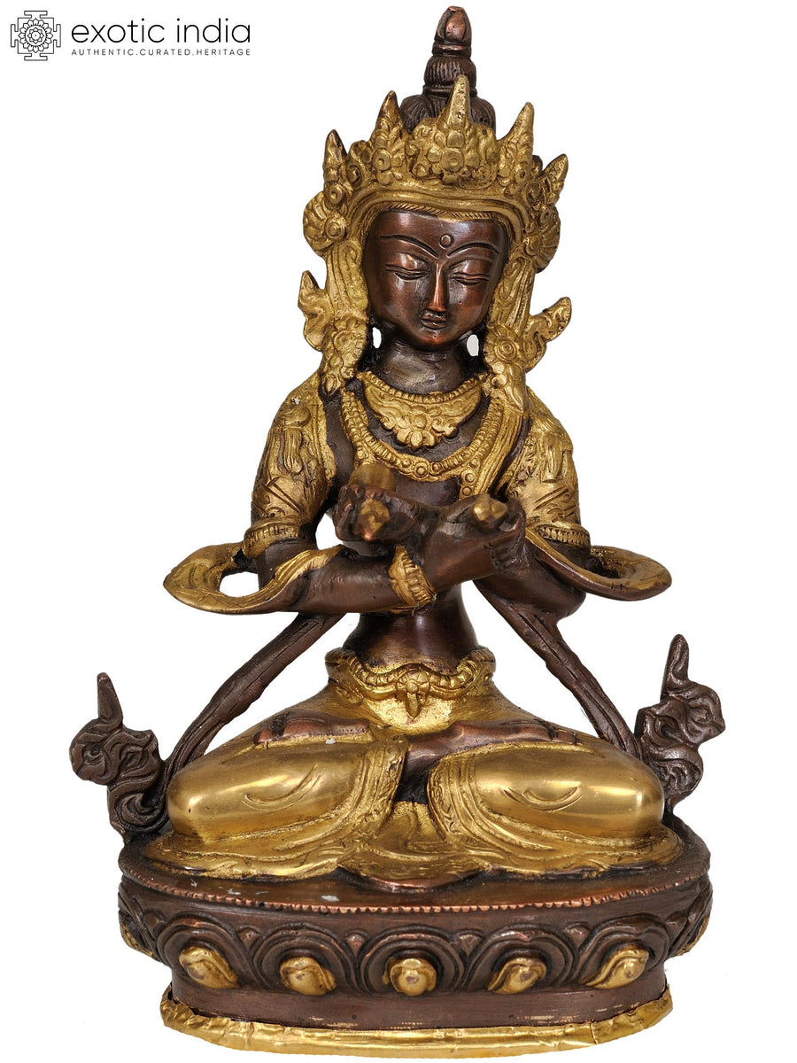 8" Vajradhara Tibetan Buddhist Brass Statue Handmade