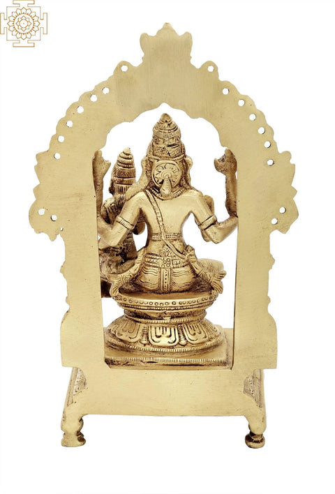 8" Brass Lord Narasimha Idol with His Shakti | Handmade | Made in India