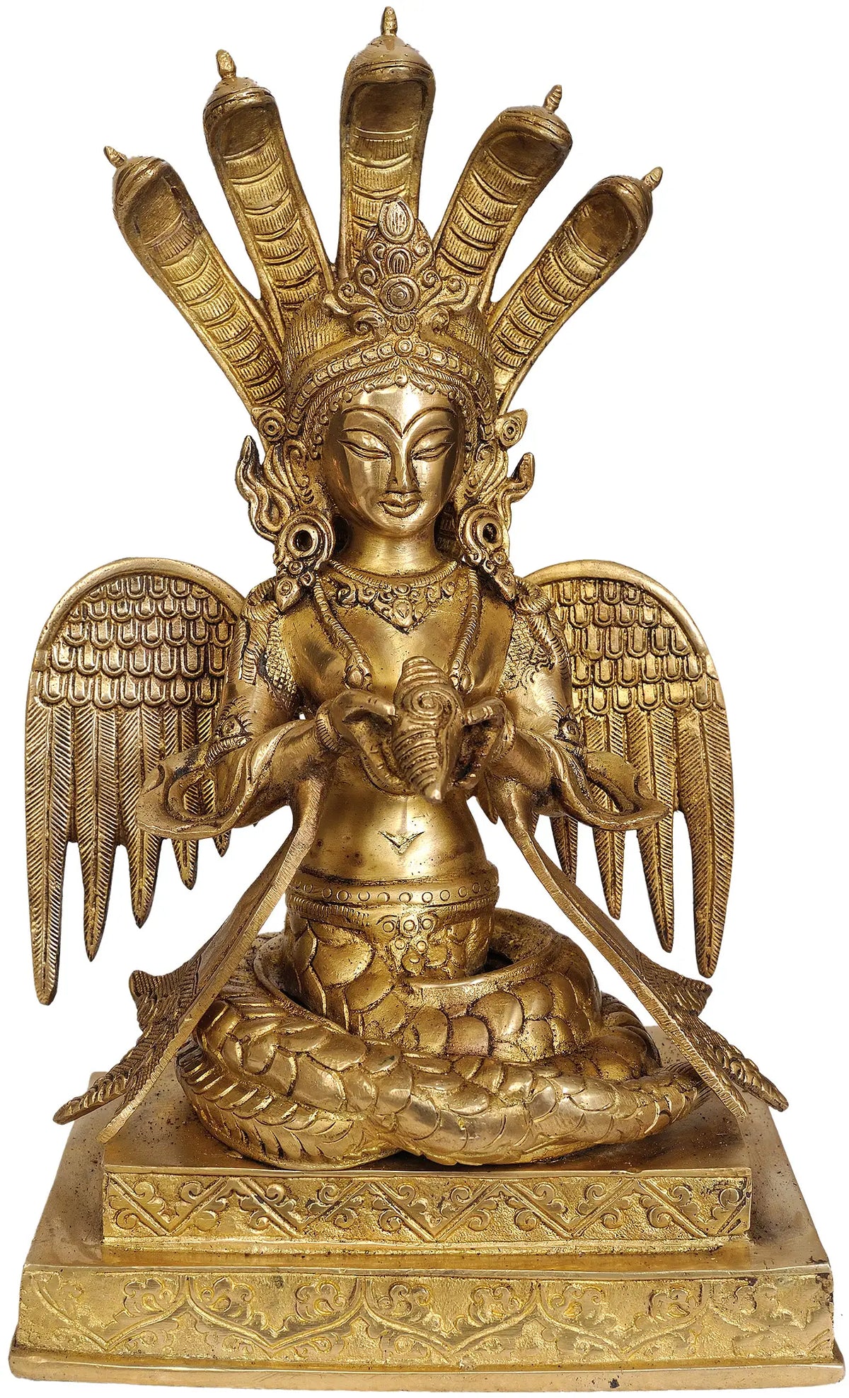 12" Naga-Kanya (The Snake Woman) In Brass | Handmade | Made In India