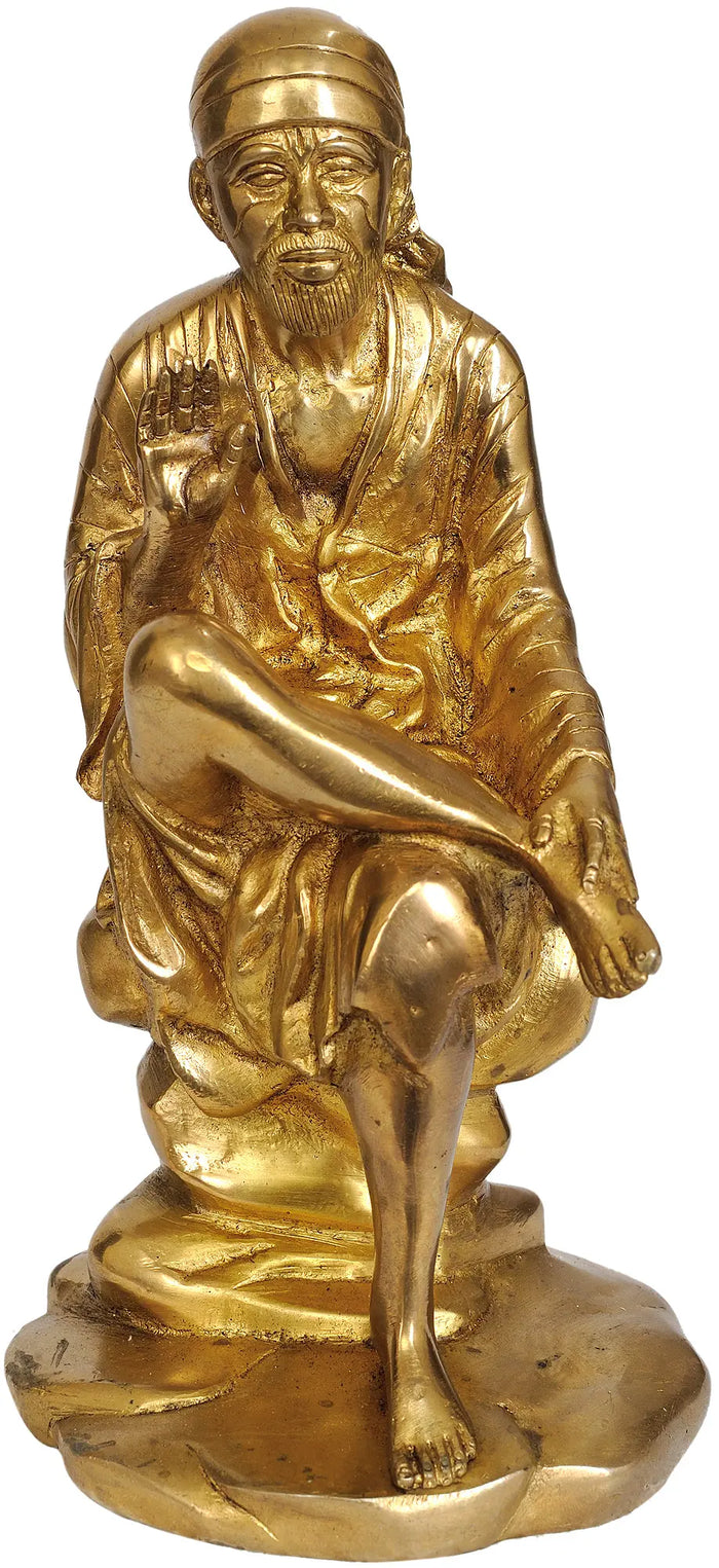 10" Shirdi Sai Baba In Brass | Handmade | Made In India