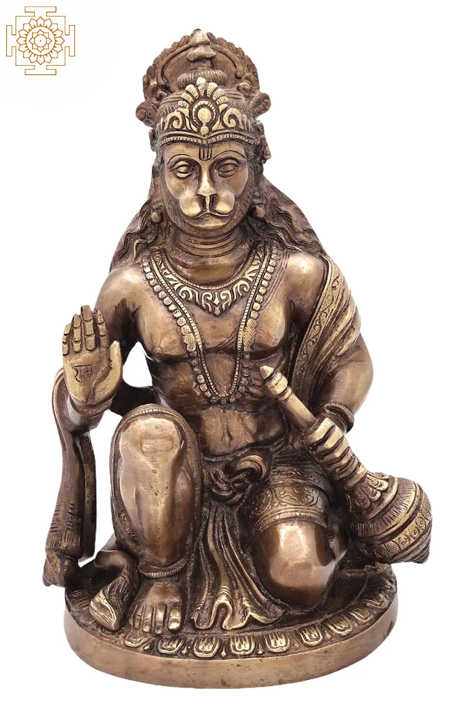 9" Handmade Lord Hanuman Brass Statue for Pooja