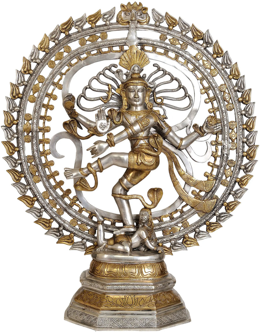 30" Handmade Nataraja With Om Brass Statue