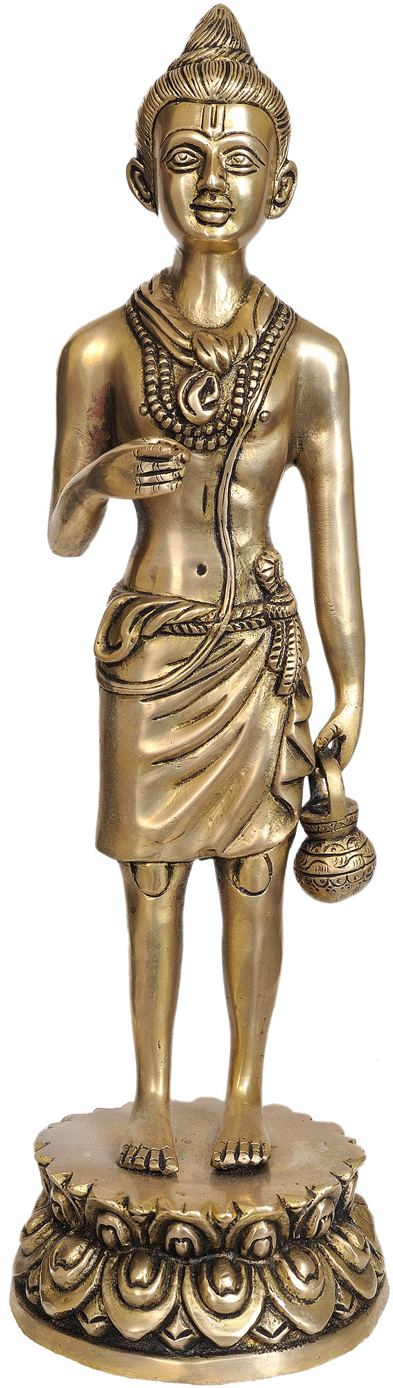 17" Handmade Shri Neelkanth Varni Brass Statue for Pooja