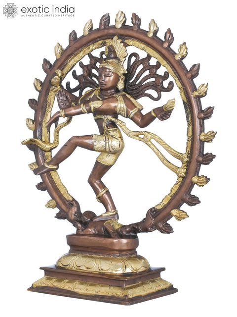 13" Lord Shiva as Nataraja Brass Statue | Handmade | Made in India