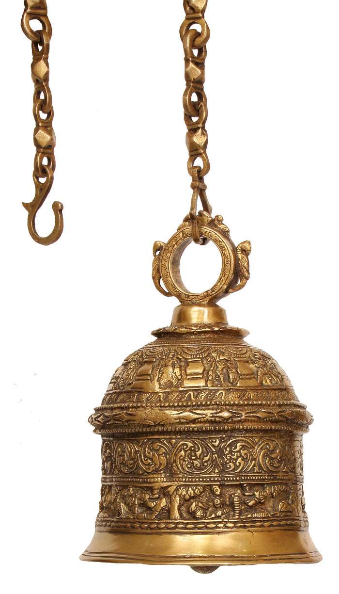 Dashavatar Brass Temple Hanging Bell for Pooja