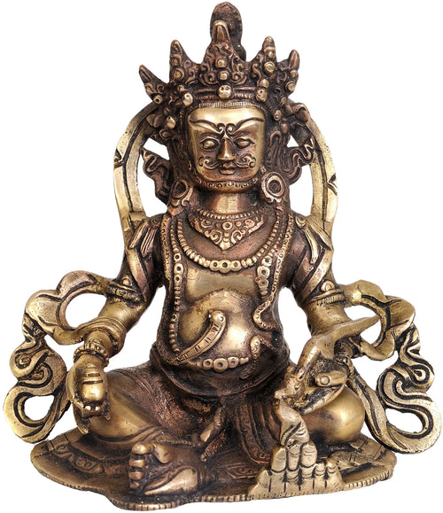 Kubera God of Wealth Handmade Brass Statue for Home Pooja