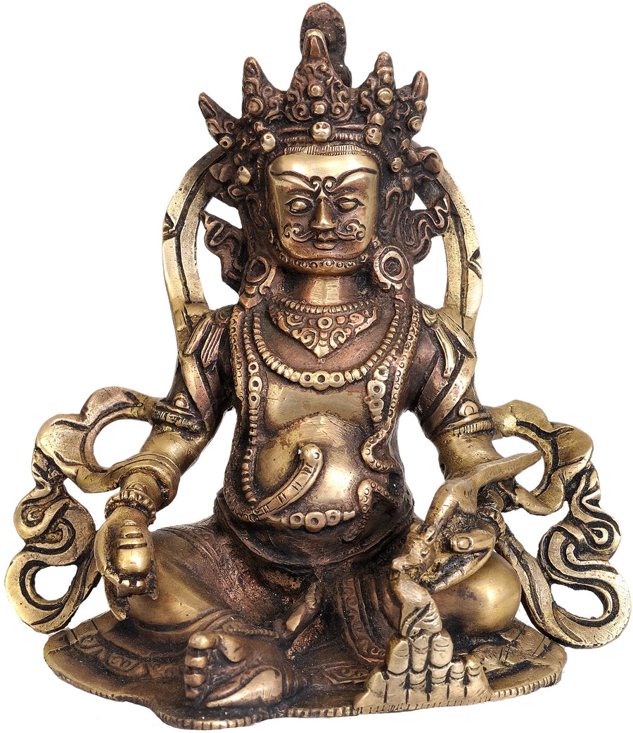 Kubera God of Wealth Handmade Brass Statue for Home Pooja