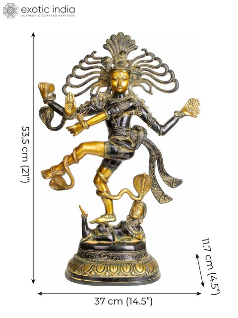 21" Dancing Shiva Brass Statue | Handmade Brass Sculpture | Made in India