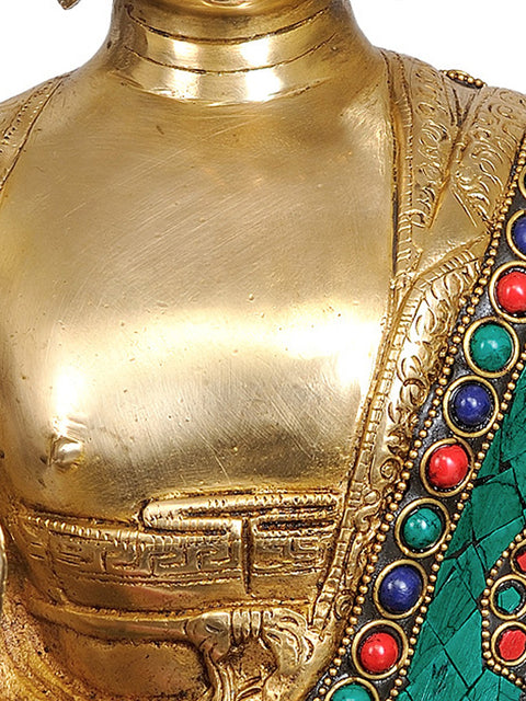 14" Lord Buddha in Vitarka Mudra In Brass | Handmade | Made In India