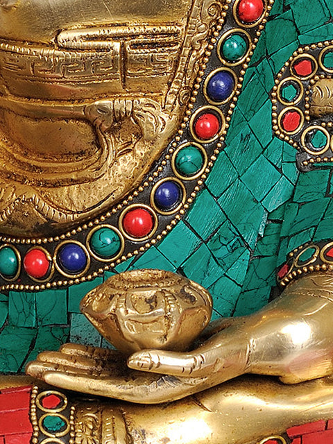 14" Lord Buddha in Vitarka Mudra In Brass | Handmade | Made In India