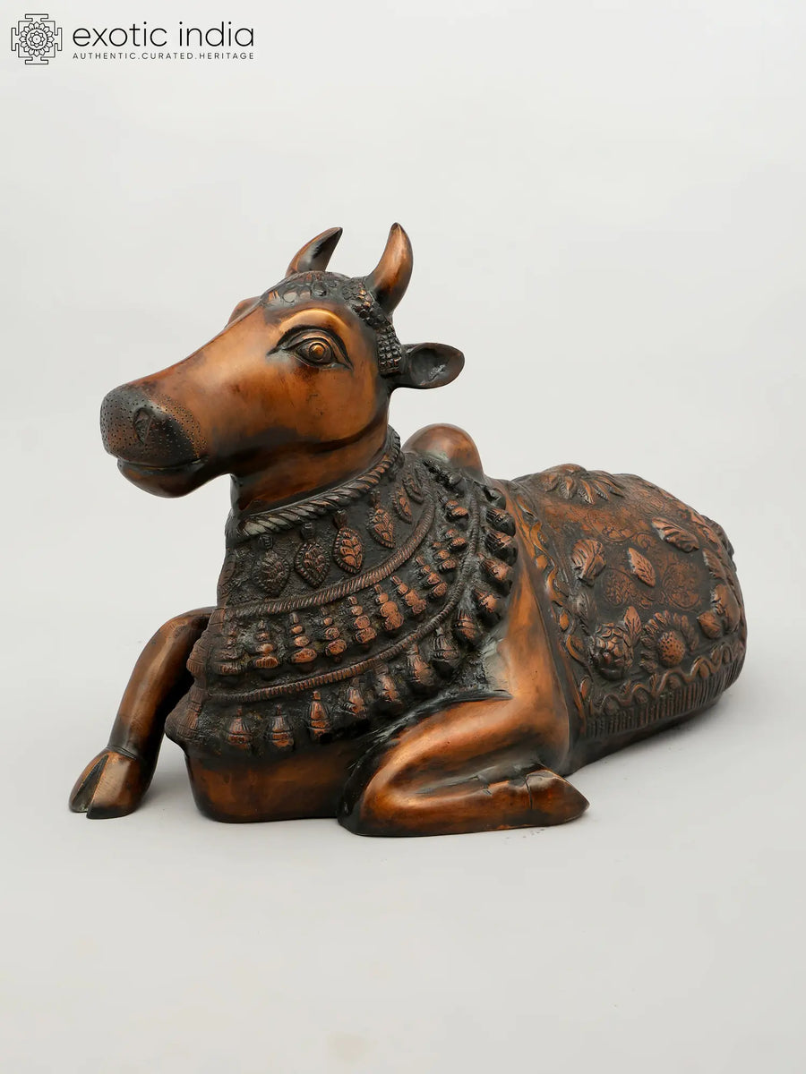 20" Handmade Nandi Brass Statue - Vehicle of Lord Shiva