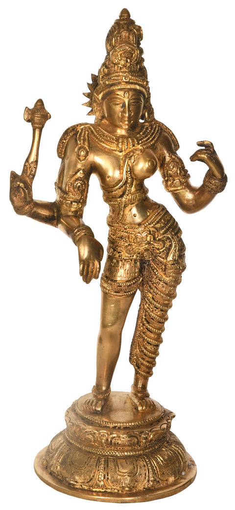 11" Ardhanarishvara Brass Statue | Handmade | Made In India