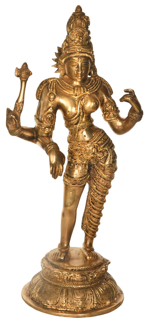 11" Ardhanarishvara Handmade Brass Statue