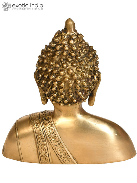 7" Buddha Bust In Brass | Handmade | Made In India