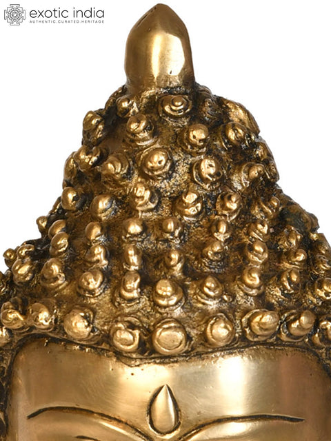 7" Buddha Bust In Brass | Handmade | Made In India