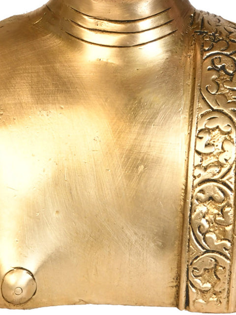 7" Buddha Bust In Brass | Handmade | Made In India