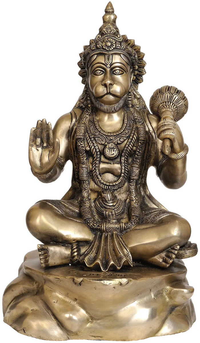 20" Lord Hanuman Brass Statue Handmade