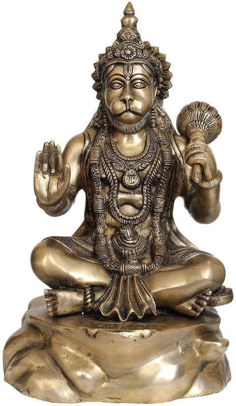 20" Lord Hanuman In Brass | Handmade | Made In India