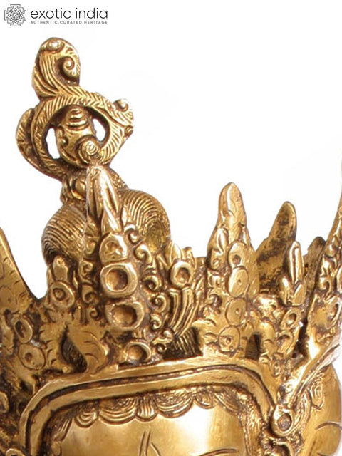 13" Tibetan Buddhist Ushnishvijaya: The Goddess Victorious Over Death In Brass | Handmade | Made In India